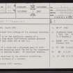 Brawlbin, ND05NE 35, Ordnance Survey index card, page number 1, Recto