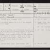 Torran Dubh, ND06NE 6, Ordnance Survey index card, page number 1, Recto