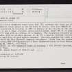 Tulloch Of Assery, ND06SE 16, Ordnance Survey index card, Recto