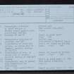Tulloch Of Assery, ND06SE 16, Ordnance Survey index card, page number 2, Recto