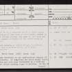 Knock Glass, ND06SE 18, Ordnance Survey index card, page number 1, Recto