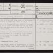 Knock Glass, ND06SE 21, Ordnance Survey index card, page number 1, Recto