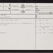 Ach Hacon, ND06SE 22, Ordnance Survey index card, page number 1, Recto