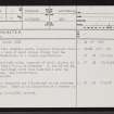 West Shebster, ND06SW 1, Ordnance Survey index card, page number 1, Recto