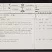 Achigremach, ND06SW 11, Ordnance Survey index card, page number 1, Recto