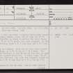 Broubster, ND06SW 19, Ordnance Survey index card, page number 1, Recto