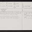 Crosskirk, ND07SW 6, Ordnance Survey index card, page number 1, Recto