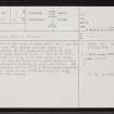 Brims, Chapel, ND07SW 7, Ordnance Survey index card, page number 1, Recto