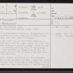 Cor Tulloch, ND13NE 1, Ordnance Survey index card, page number 1, Recto