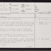 Tiantulloch, ND13NE 2, Ordnance Survey index card, page number 1, Recto