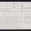 Knockinnon Castle, ND13SE 9, Ordnance Survey index card, page number 1, Recto