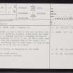 Knockinnon, ND13SE 10, Ordnance Survey index card, page number 1, Recto