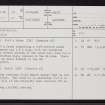 Achnagoul, ND13SE 14, Ordnance Survey index card, page number 1, Recto