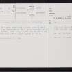 Janetstown, ND13SE 33, Ordnance Survey index card, page number 1, Recto