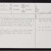 Dorus Ailein, ND13SE 37, Ordnance Survey index card, page number 1, Recto