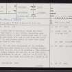 Balcraggie Lodge, ND13SW 2, Ordnance Survey index card, page number 1, Recto