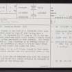 Achkinloch, ND14SE 2, Ordnance Survey index card, page number 1, Recto