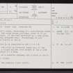 Ballachly, ND14SE 6, Ordnance Survey index card, page number 1, Recto
