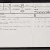 Sibster, ND15NE 1, Ordnance Survey index card, page number 1, Recto