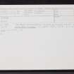 Sibster, ND15NE 1, Ordnance Survey index card, Recto
