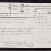 Houstry Mains, ND15NW 9, Ordnance Survey index card, page number 1, Recto