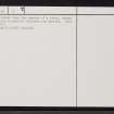Houstry Mains, ND15NW 9, Ordnance Survey index card, page number 2, Verso
