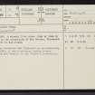 Balnahard Farm, ND15NW 21, Ordnance Survey index card, page number 1, Recto