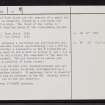 Carn Liath, ND15SW 25, Ordnance Survey index card, page number 2, Verso
