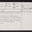 Achlibster, ND15SW 29, Ordnance Survey index card, page number 1, Recto