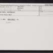 Dale Moss, Westerdale, ND15SW 33, Ordnance Survey index card, Recto