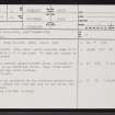 Netherside, Ring Hillock, ND16NE 5, Ordnance Survey index card, page number 1, Recto