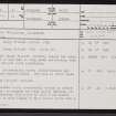 Murkle, Rossy Hillock, ND16NE 6, Ordnance Survey index card, page number 1, Recto