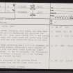 East Murkle, ND16NE 9, Ordnance Survey index card, page number 1, Recto