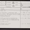 Borgie House, ND16NE 12, Ordnance Survey index card, page number 1, Recto