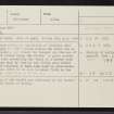 Murkle Bay, ND16NE 16, Ordnance Survey index card, Recto