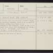 Cairn Of Hattel, ND16NE 23, Ordnance Survey index card, Recto