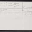 West Murkle, ND16NE 34, Ordnance Survey index card, page number 1, Recto