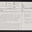 Thurso, Burnside, Scrabster Castle, ND16NW 3, Ordnance Survey index card, page number 1, Recto
