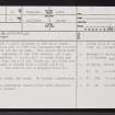 Bleachfield, ND16NW 25, Ordnance Survey index card, page number 1, Recto