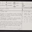 Burnside, Durran, ND16SE 13, Ordnance Survey index card, page number 1, Recto