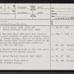Hilliclay, ND16SE 16, Ordnance Survey index card, page number 1, Recto