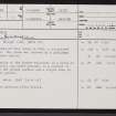 Sibster, ND16SW 7, Ordnance Survey index card, page number 1, Recto