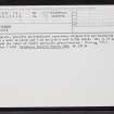 Hillhead, ND23NE 19, Ordnance Survey index card, Recto