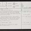 Forse House, ND23NW 9, Ordnance Survey index card, page number 1, Recto