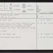 Forse House West, ND23NW 12, Ordnance Survey index card, page number 1, Recto