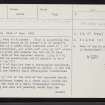 Kirk O'Moss, Moss Of Kilmster, ND25NE 7, Ordnance Survey index card, page number 1, Recto