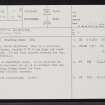 North Bilbster, ND25SE 11, Ordnance Survey index card, page number 1, Recto