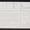 Ham, Kirk Geo, ND27SW 7, Ordnance Survey index card, page number 1, Recto