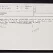 Braehead, ND34SW 61, Ordnance Survey index card, Recto