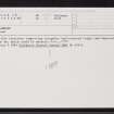 Braehead, ND34SW 68, Ordnance Survey index card, Recto